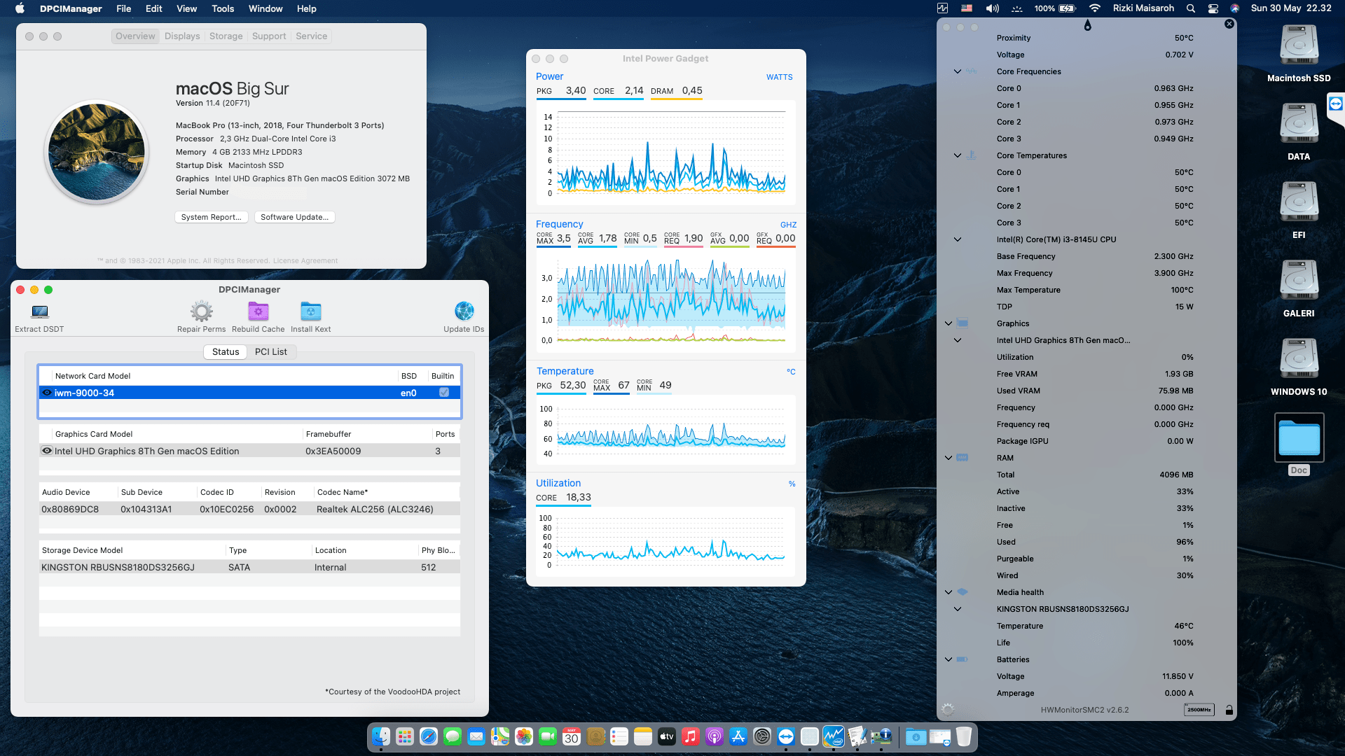 Success Hackintosh macOS Big Sur 11.4 Build 20F71 in Asus VivoBook S13-S330FA
